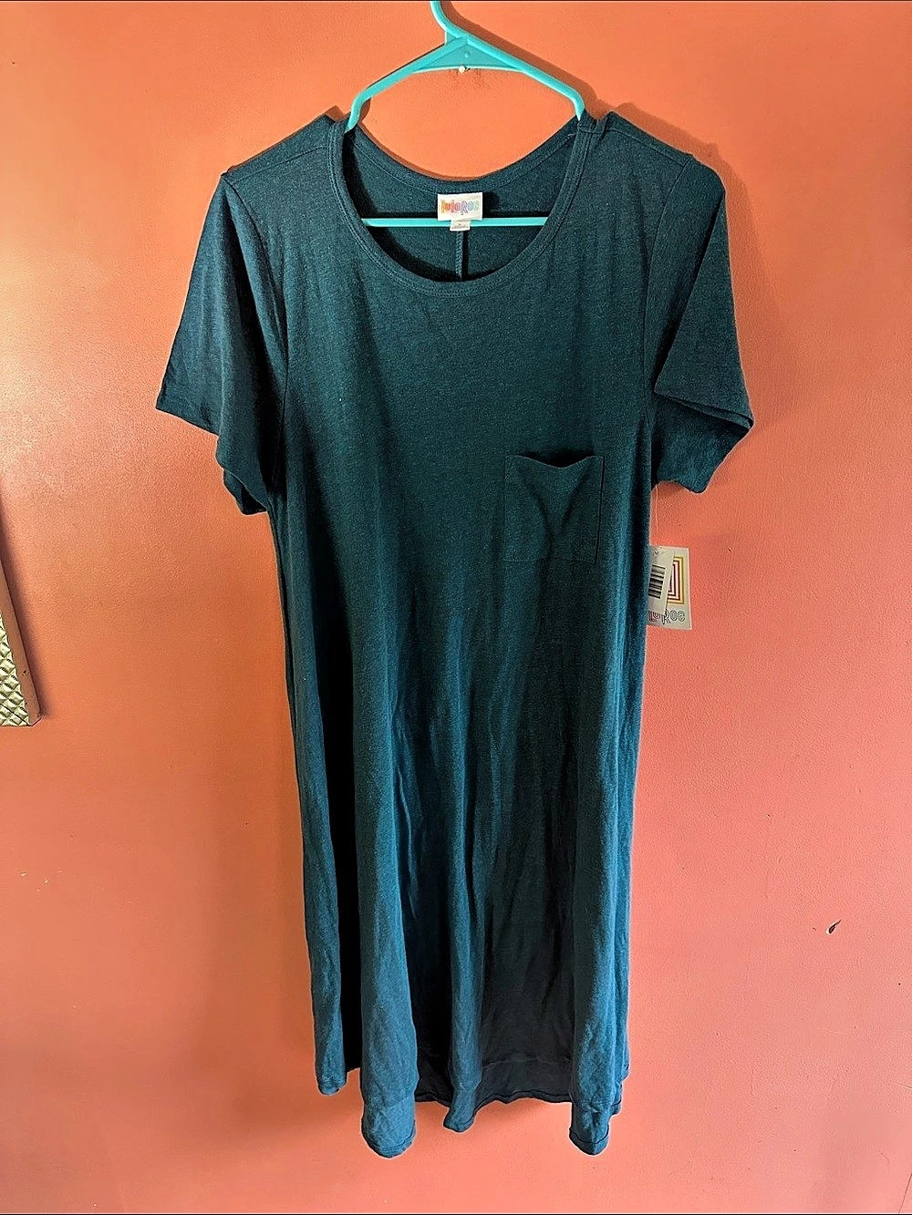 LuLaRoe Carly Short Sleeve Midi Dress Green Large NWT
